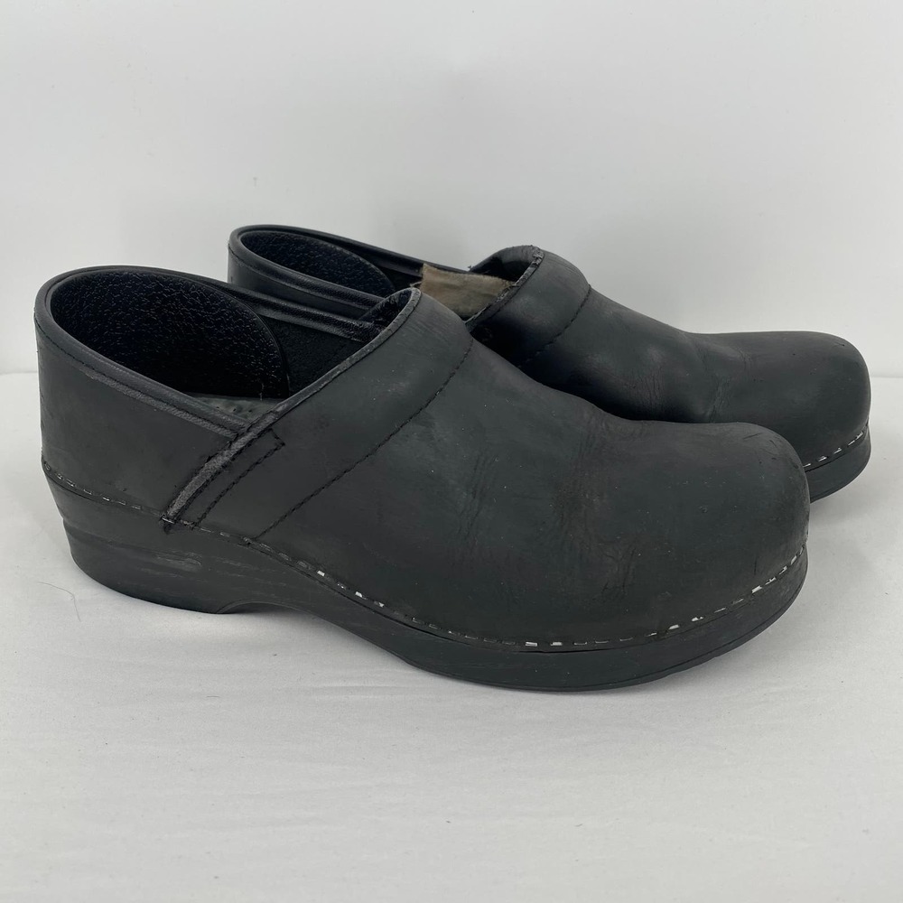 Dansko Women's Black Professional Leather Clogs Size 40 / 10